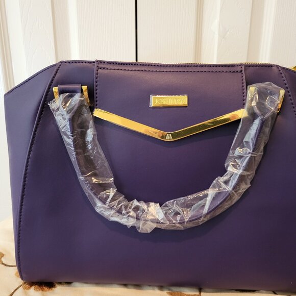 Joy & Iman Leather Bag DEEP PURPLE - Picture 2 of 6